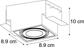 Faretto da incasso nero GU10 orientabile e inclinabile senza cornice - Oneon