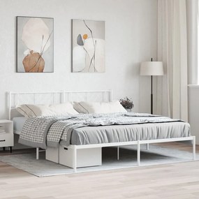 Giroletto Con Testiera Metallo Bianco 183x213 Cm /