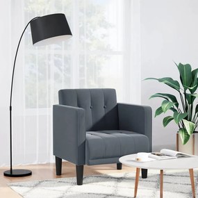 Divano Sedia Con Braccioli Grigio Scuro 53 Cm İn Velluto /