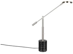 Lampada da tavolo LED nera e argentata (altezza totale 65 cm) Fiore – Trio Select