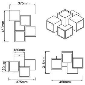 Brilliant - Plafoniera LED CUBIX 5xLED/7,6W/230V 3000K bianco
