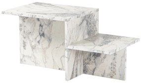 Tavolino da salotto due livelli marmo 80x40x40 cm