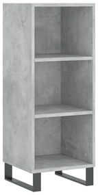 Credenza grigio cemento 34,5x32,5x90 cm in legno multistrato