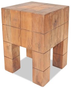 Sgabello İn Legno Massello Di Mogano /