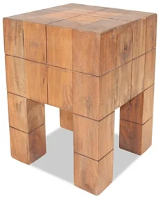 Sgabello İn Legno Massello Di Mogano /