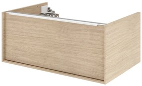Mobile da bagno sotto lavabo SENSEA Neo quercia di campagna satinato L 75 x H 32 x P 48 cm 1 cassetto, lavabo non incluso