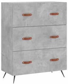 Credenza Grigio Cemento 69,5x34x180 cm in Legno Multistrato