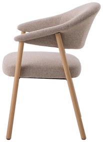 Set di sedie da pranzo beige in rovere massiccio con braccioli 2 pz Elk – Unique Furniture