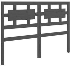 Testiera per letto grigia 125,5x4x100 cm legno massello di pino
