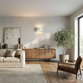 Applique Curva da Parete G9 Rigata in Gesso Pitturabile