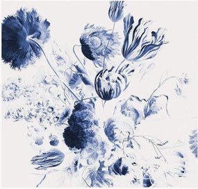 Carta da parati in tessuto non tessuto Royal Blue Flowers II