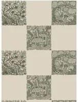 Josephine Munsey Carta da parati Animal Check - Chaingate Green/ Edge Sand