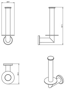 Portarotolo Verticale bagno cromo Cosmic Architect S+ 2350196