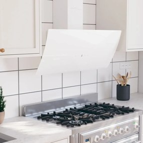 Cappa A Parete 90 Cm İn Acciaio E Vetro Temperato Bianco /