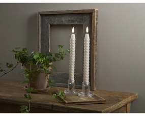 Set di 2 candele LED in cera beige, altezza 25 cm Flamme Swirl Antique - Star Trading