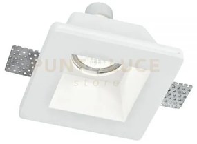Incasso ghost bianco 1 luce attacco gu10 12x12x5,5cm in gesso verni...