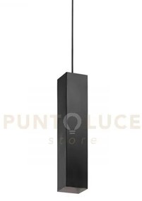 Look square sospensione 1 luce attacco gu10 d.6x40cm nero