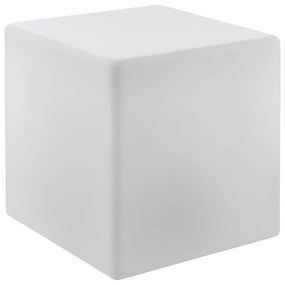 Cubo Esterno Contemporaneo Bottona Policarbonato Bianco Led 30Cm