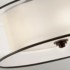 Lampadario Contemporaneo Lacey Metallo Bronzo Antico Tessuto 4 Luci E27