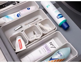 Set di 8 organizzatori per cassetti in plastica grigi - Addis