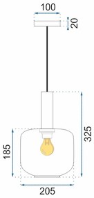 Lampada Da Soffitto Pensile Di Vetro Arancione APP461-1CP