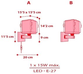 Dalber 73269 - Applique da parete per bambini HELLO KITTY 1xE27/15W/230V rosa