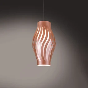 Sospensione Moderna 1 Luce Helios In Polilux Rame H40 Made In Italy