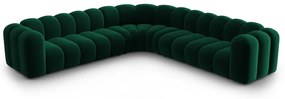 Divano angolare componibile verde con rivestimento in velluto Lupine – Micadoni