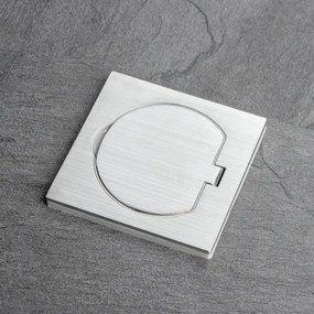 Brilagi - Presa a pavimento da incasso per esterno IP55 cromo opaco quadrato