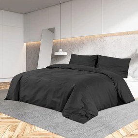 Set Copripiumino Nero 140x200 Cm İn Microfibra Leggera /