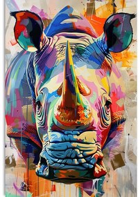 Quadro su tela – Rinoceronte con imitazione di pittura