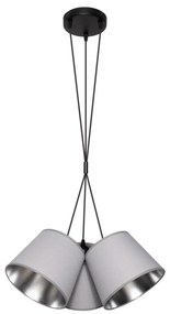 Lampadario su corda ZOMA 3xE27/60W/260V grigio/cromato lucido