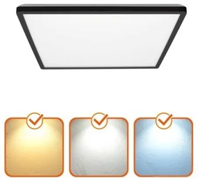 Plafoniera LED bagno NIVERA 24W 230V IP54 30x30 cm nero