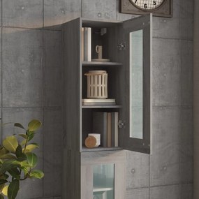 Armadietto pensile a parete grigio sonoma 34,5x34x90 cm