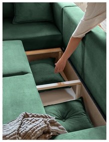 Divano letto in velluto a coste verde (variabile) Lazy Lukka - Miuform