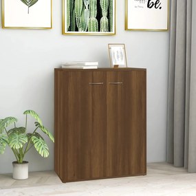 Credenza rovere marrone 60x30x75 cm in legno multistrato