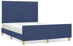 Giroletto con testiera blu 140x190 cm in tessuto
