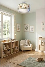 Brilagi-LED Plafoniera per bambini BOBO 1xE27/60W/230V Ø 40 cm crema/verde/giungla