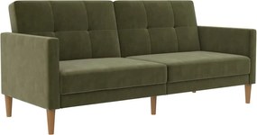 Divano letto in velluto verde 207 cm Lilly - Støraa