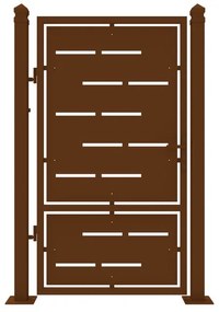 Cancello con serratura manuale Privacy in ferro, apertura a sinistra, L 104.5 x H 180 cm, di colore ruggine