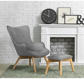 Poltrona con poggiapiedi grigia Niko – Ropez