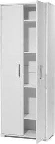 Scarpiera 2 ante grande in legno con ripiani 70x189h cm Bianco Frassino
