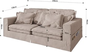Divano beige 236 cm Nora – Ropez