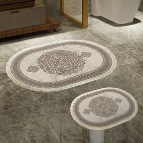 Tappetini da bagno beige in set da 2 pezzi - Foutastic
