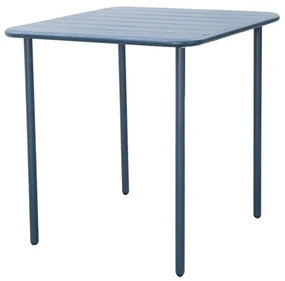Tavolo da pranzo per giardino Cafe struttura e superficie in Acciaio blu per 4 persone 70x70cm