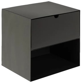 Comodino da parete BEKIM nero, montaggio incluso