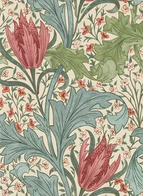 Morris & Co Carta da parati Lent Lily - Plum/ Bayleaf