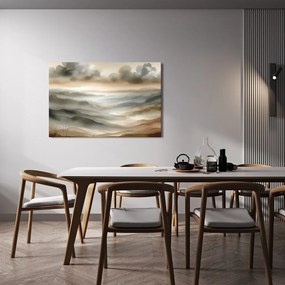 Quadro su tela – Paesaggio nella nebbia e marrone