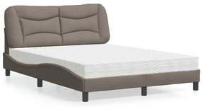 Letto Con Materasso Tortora 140x200 Cm İn Tessuto /