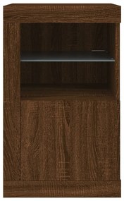 Armadietti con Luci LED 2pz Rovere Marrone in Legno Multistrato